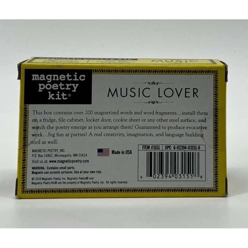 Music Lover Magnetic Poetry‎ Kit Create with magnets words Fun for Musician!